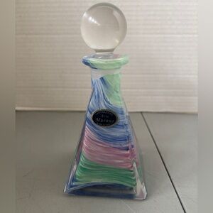 Lavorazione Arte Murano Glass Perfume Decanter Bottle Made In Italy